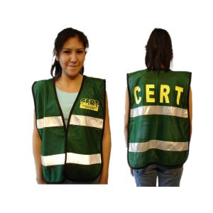 C.E.R.T Green Mesh Safety Vest with Reflective Stripes and Logo