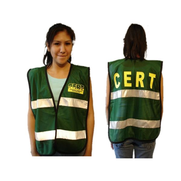 C.E.R.T Green Mesh Safety Vest with Reflective Stripes and Logo