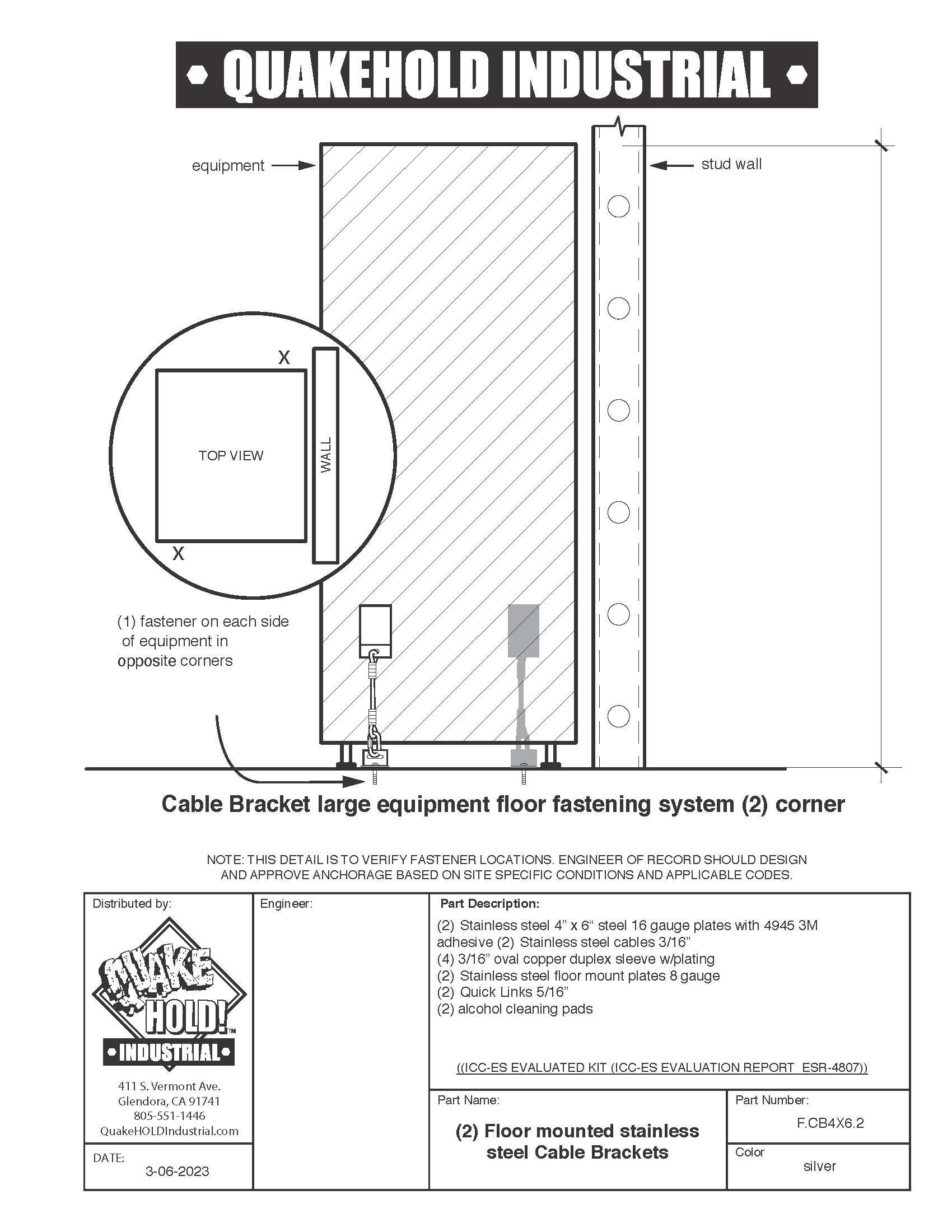 Cable Bracket – ICC-ES Evaluated