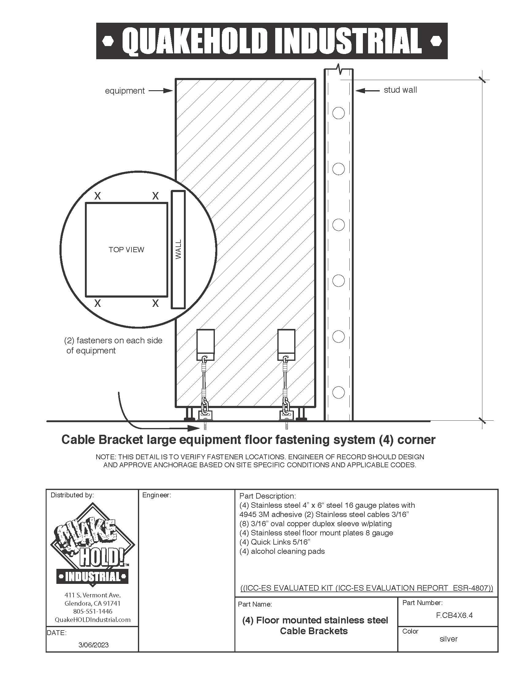 Cable Bracket – ICC-ES Evaluated