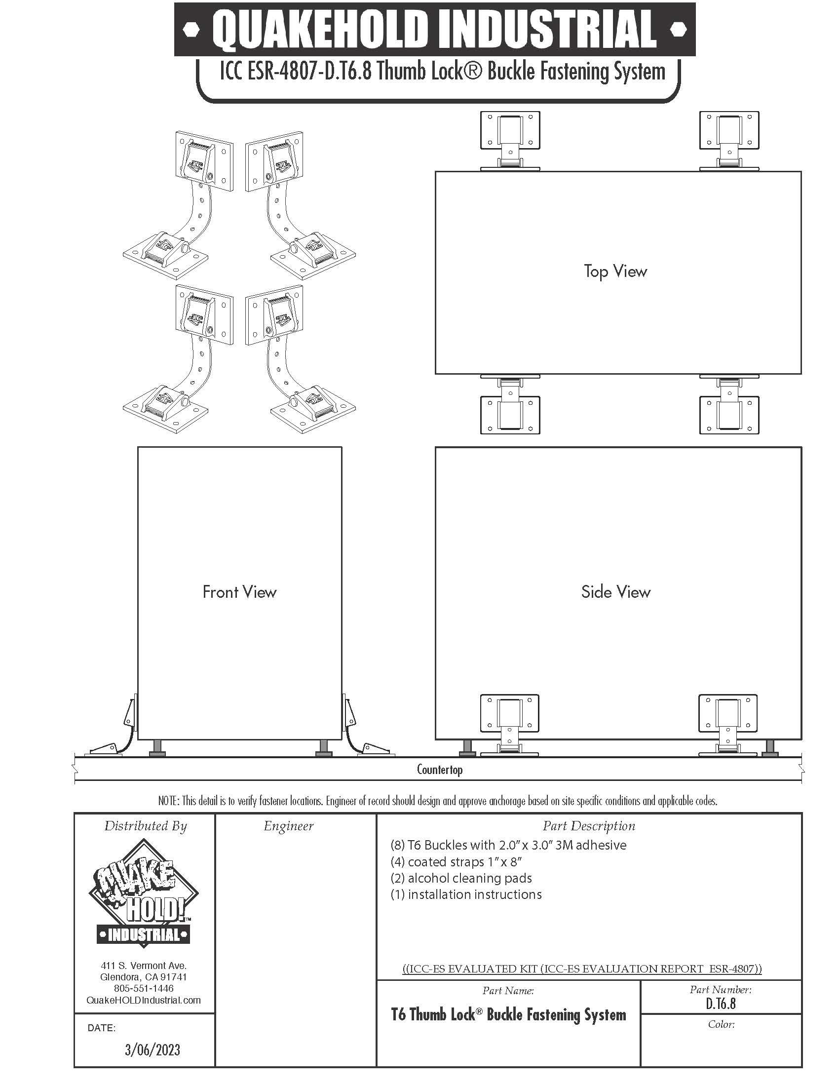 Quakehold! 4170 Fastener Blocks 2-Pack