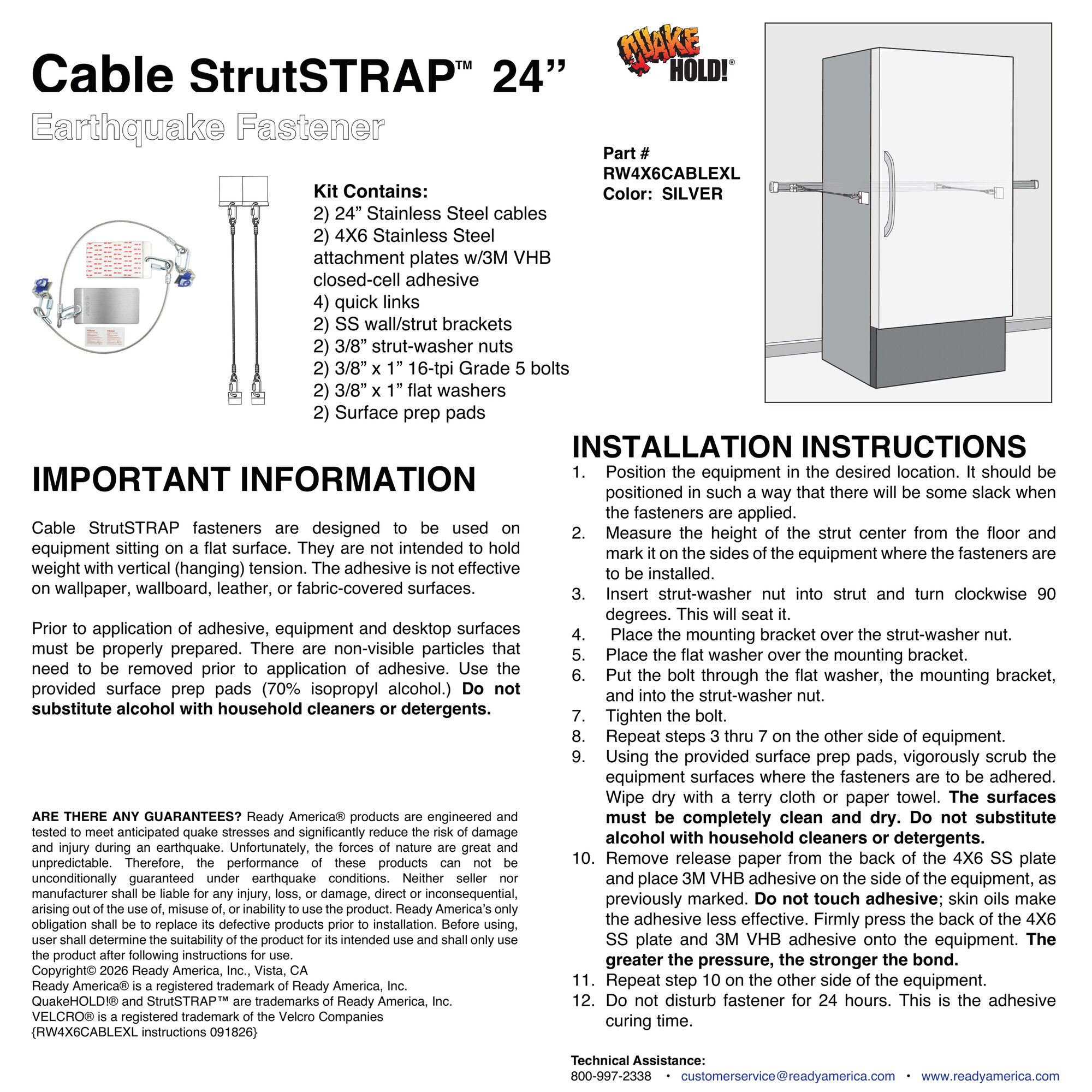 Equipment Cable Bracket to Wall Fastener w/quick disconnect
